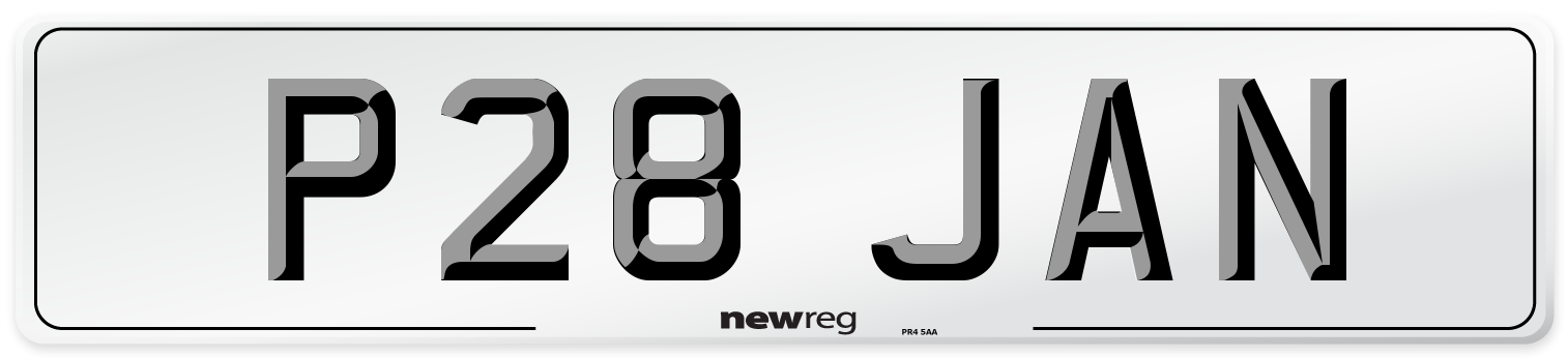 P28 JAN Number Plate from New Reg